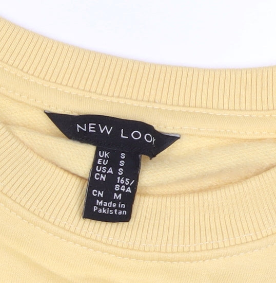 New Look Women Yellow Varsity League Graphic Sweatshirt UK S Pullover