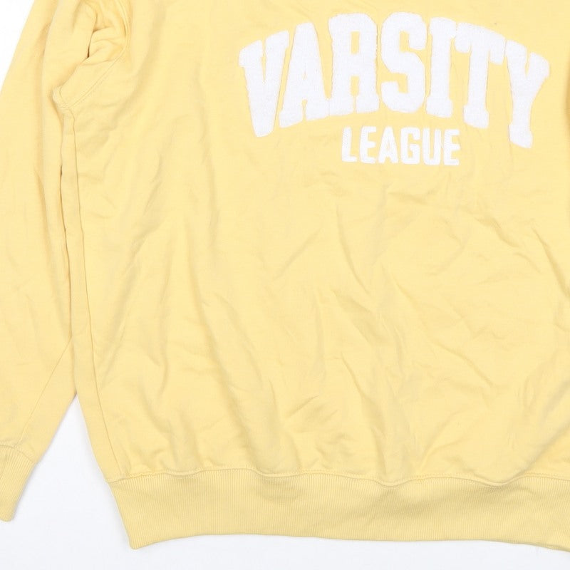 New Look Women Yellow Varsity League Graphic Sweatshirt UK S Pullover