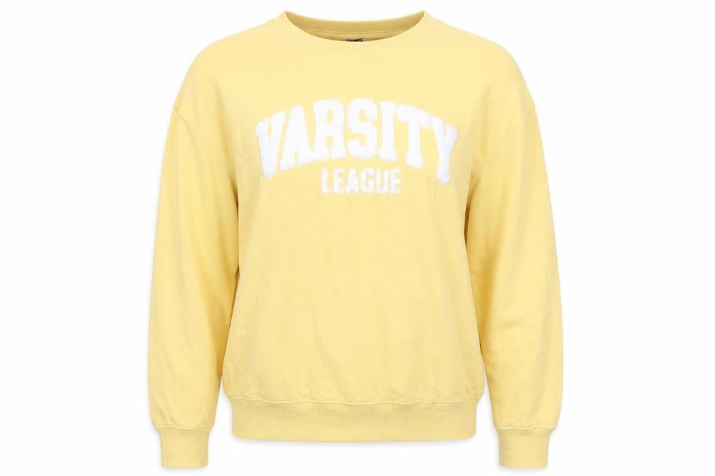 New Look Women Yellow Varsity League Graphic Sweatshirt UK S Pullover