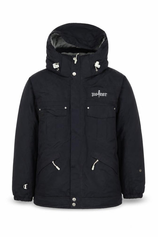 No Fear Boys Black Size 8 Ski Jacket Hooded Waterproof Taped Seams