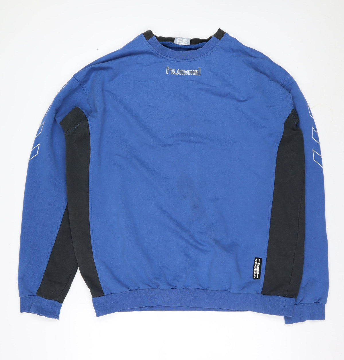 Hummel Men Blue XL Crew Neck Pullover Sports Sweatshirt Logo