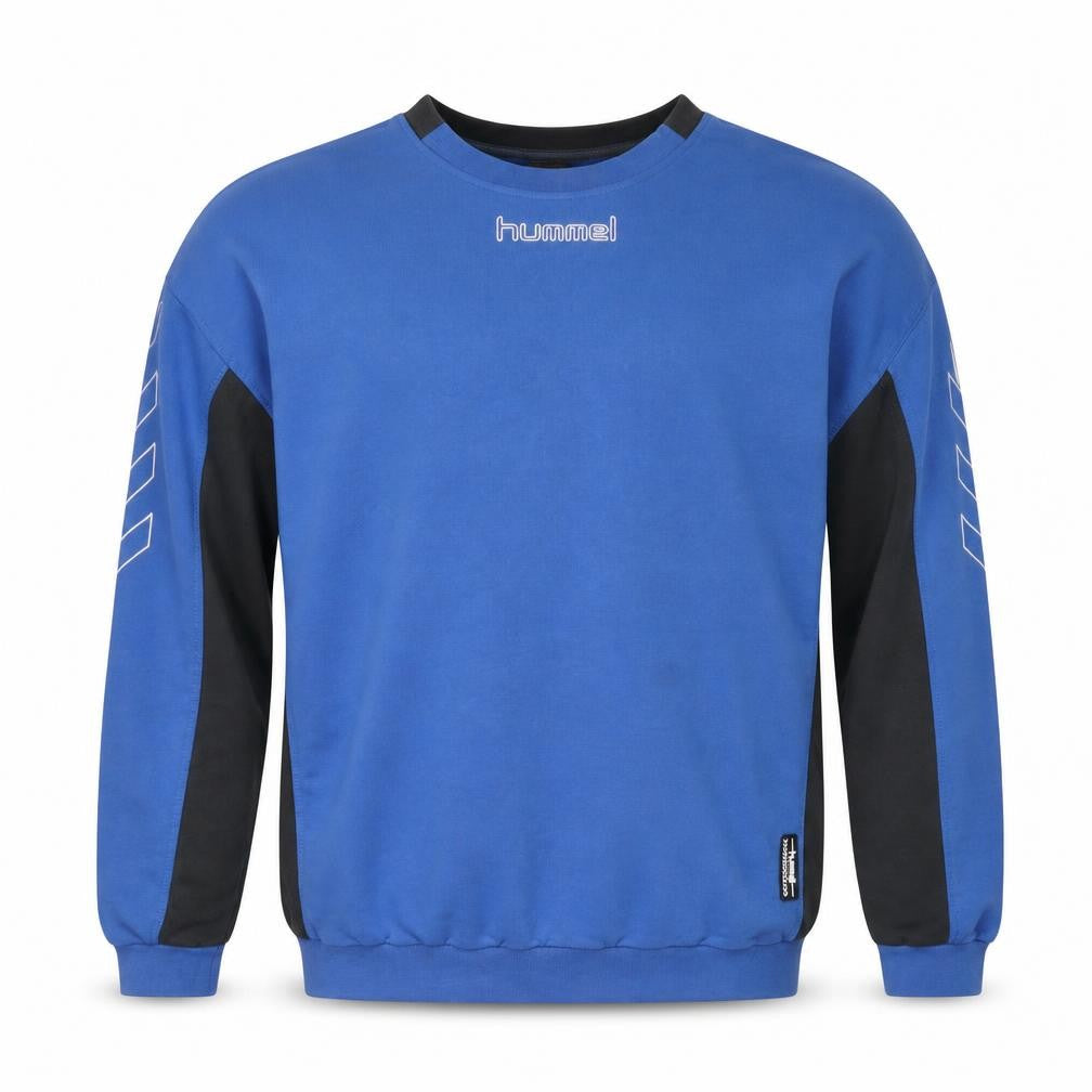 Hummel Men Blue XL Crew Neck Pullover Sports Sweatshirt Logo