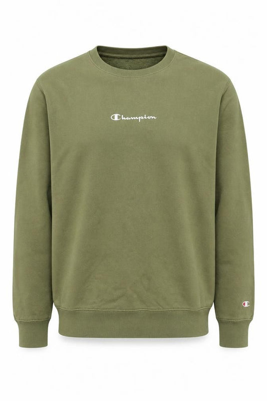 Champion Men’s Green XL Logo Crew Neck Fleece Sweatshirt