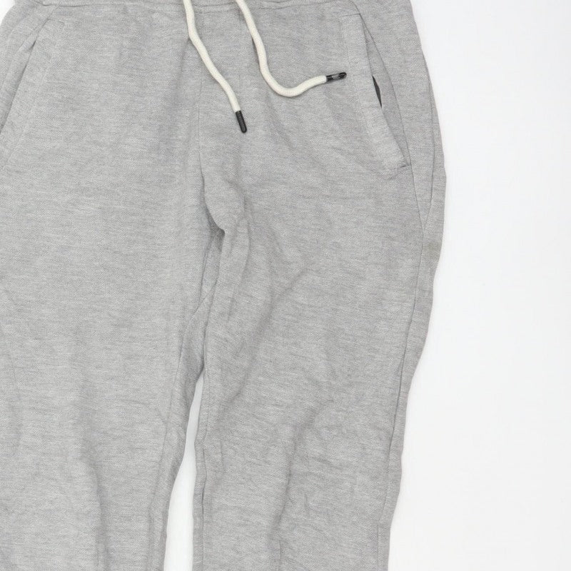Pull&Bear Men Grey S Tapered Jogger Sweatpants Drawstring