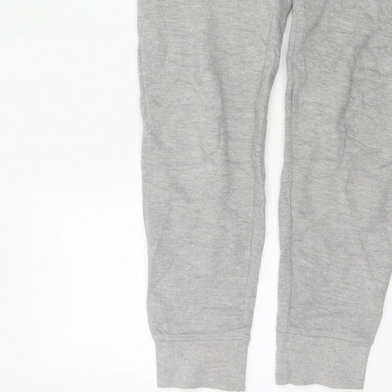 Pull&Bear Men Grey S Tapered Jogger Sweatpants Drawstring