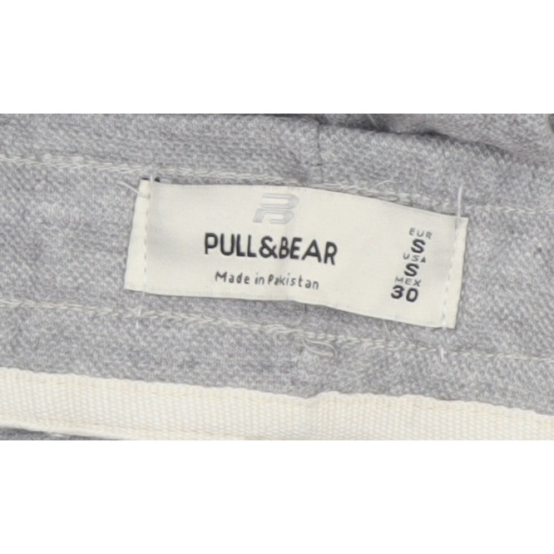 Pull&Bear Men Grey S Tapered Jogger Sweatpants Drawstring