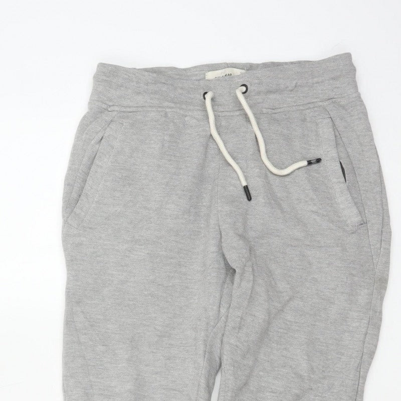 Pull&Bear Men Grey S Tapered Jogger Sweatpants Drawstring