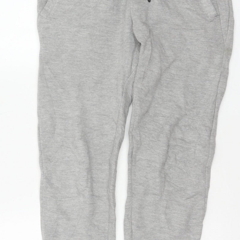 Pull&Bear Men Grey S Tapered Jogger Sweatpants Drawstring