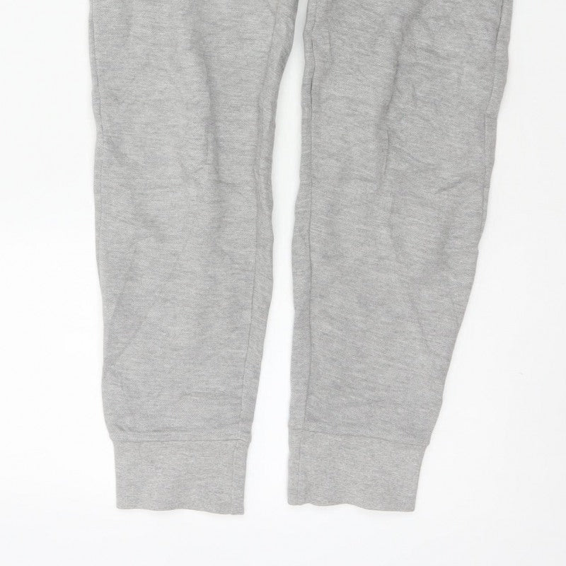 Pull&Bear Men Grey S Tapered Jogger Sweatpants Drawstring