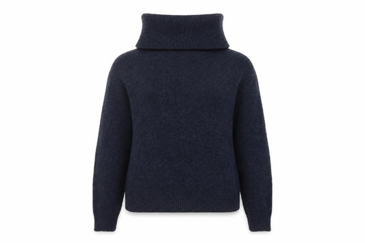 Karen Millen Women’s Navy L Roll Neck Chunky Knit Jumper