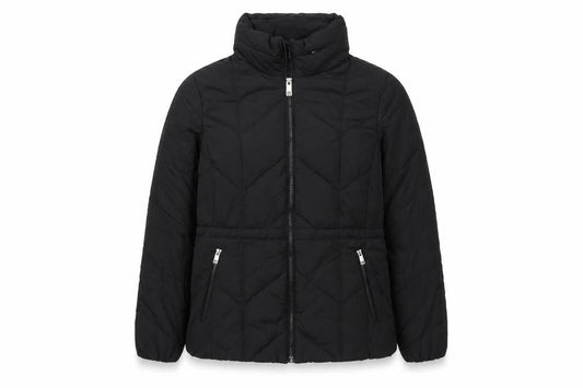 M&S Women Black Size 16 Quilted Puffer Jacket Thermal Full Zip
