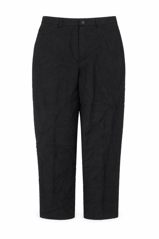 Mondi Women Black UK 12 Virgin Wool Straight Leg Tailored Trousers