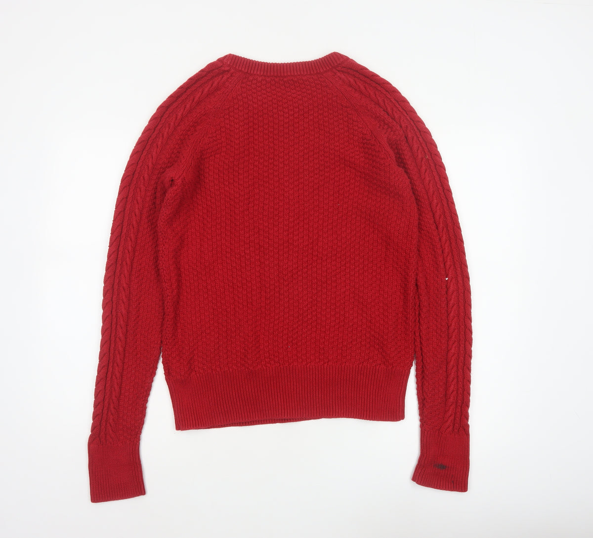 Gap Kids Red M Cable-Knit Crew Neck Cotton Teen Pullover Jumper