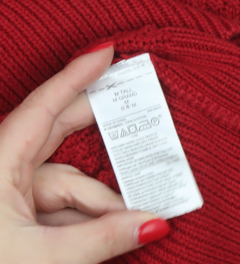 Gap Kids Red M Cable-Knit Crew Neck Cotton Teen Pullover Jumper