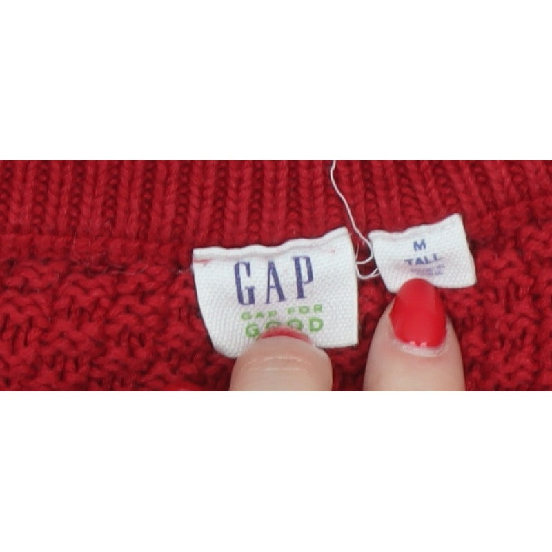 Gap Kids Red M Cable-Knit Crew Neck Cotton Teen Pullover Jumper