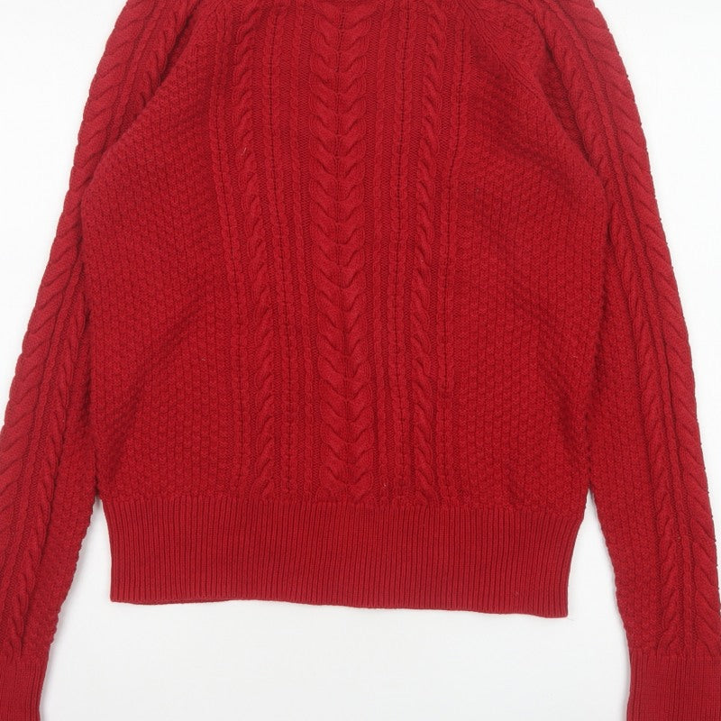 Gap Kids Red M Cable-Knit Crew Neck Cotton Teen Pullover Jumper