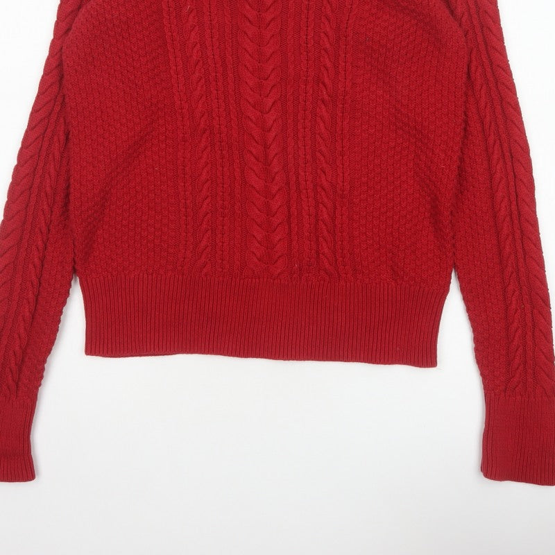 Gap Kids Red M Cable-Knit Crew Neck Cotton Teen Pullover Jumper