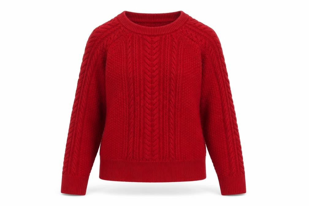 Gap Kids Red M Cable-Knit Crew Neck Cotton Teen Pullover Jumper