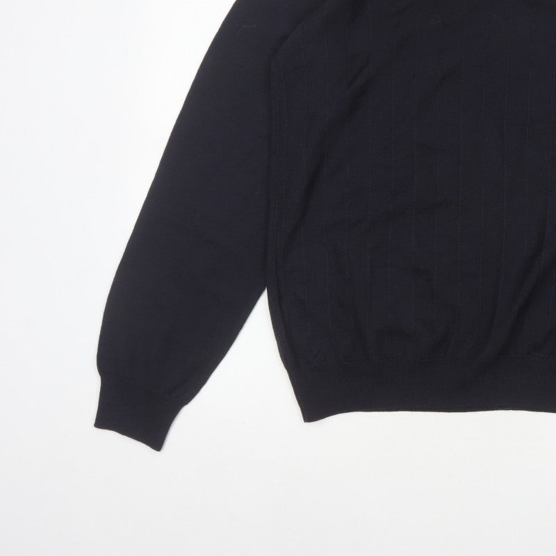 Marks and Spencer Men’s Blue L Merino Wool V-Neck Pullover Jumper