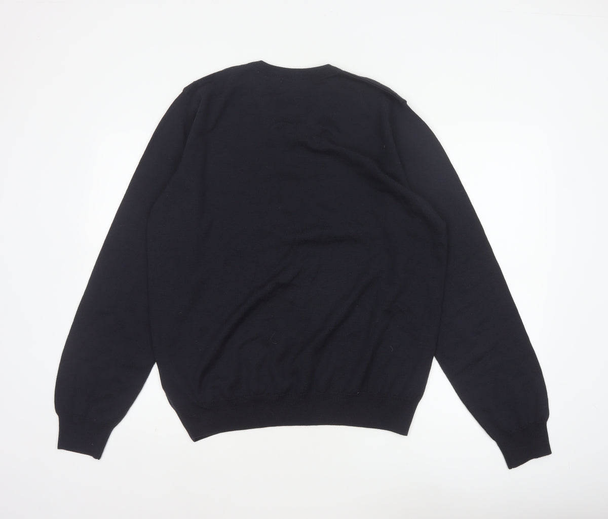 Marks and Spencer Men’s Blue L Merino Wool V-Neck Pullover Jumper