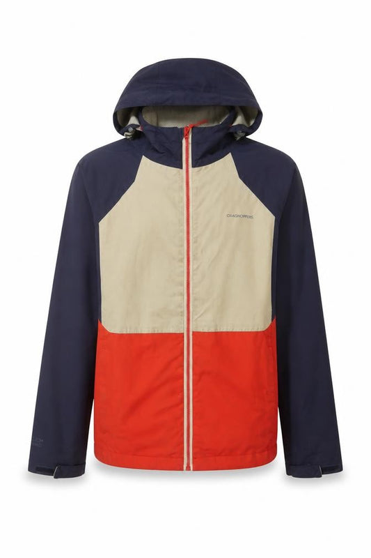 Craghoppers Boys Navy Beige Red Age 13 AquaDry Waterproof Hooded Jacket