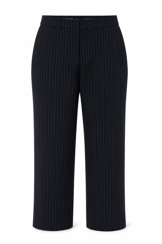 Marks & Spencer Women Blue Pinstripe Tailored Trousers UK 8 Short
