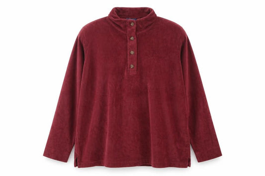 Cotton Traders Women’s Red Size 18 Corduroy Long Sleeve Polo Tunic