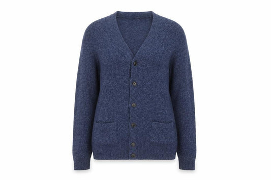 Uniqlo Women Blue XS 100% Wool V-Neck Button Cardigan