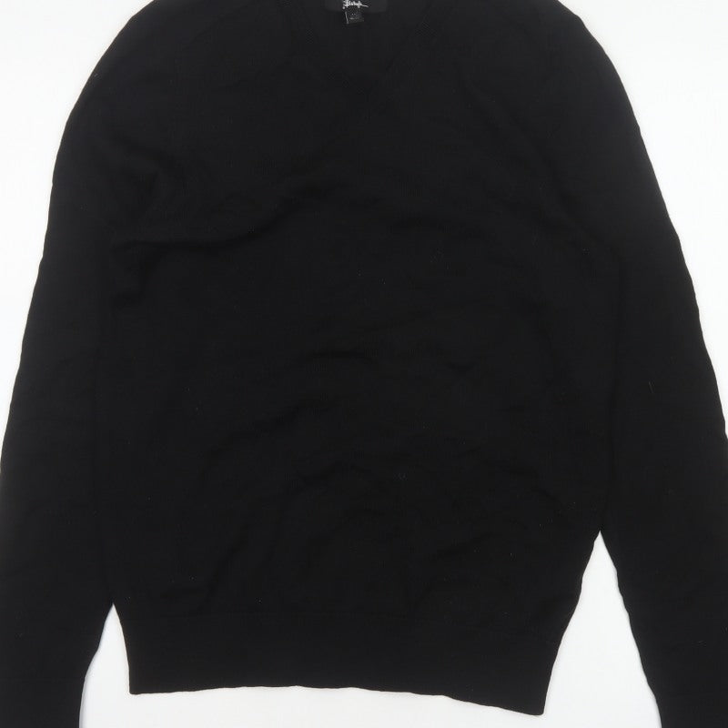 Banana Republic Men Black M Merino Wool V-Neck Pullover Jumper