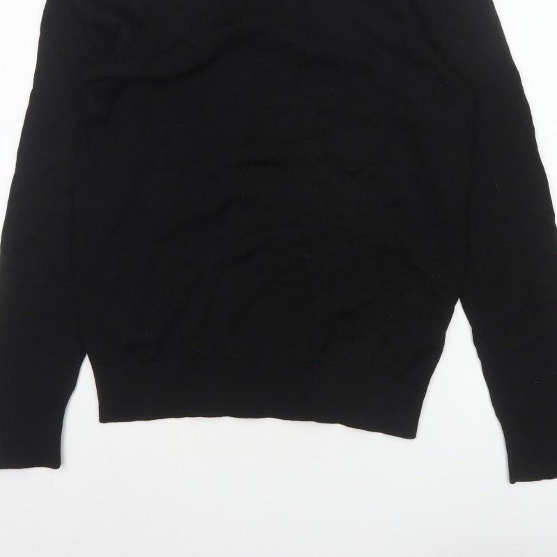 Banana Republic Men Black M Merino Wool V-Neck Pullover Jumper