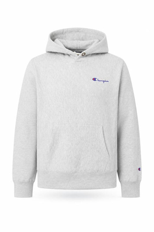 Champion Men’s Grey Large Reverse Weave Pullover Hoodie Embroidered Logo