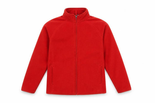 M&S Boys Red Fleece Zip Jacket Age 10-11 Years Regular Casual