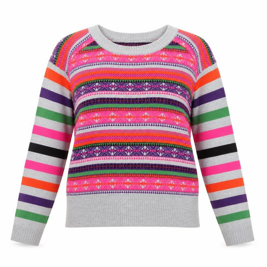 Next Women Multicoloured Size 12 Geometric Knit Crew Neck Jumper