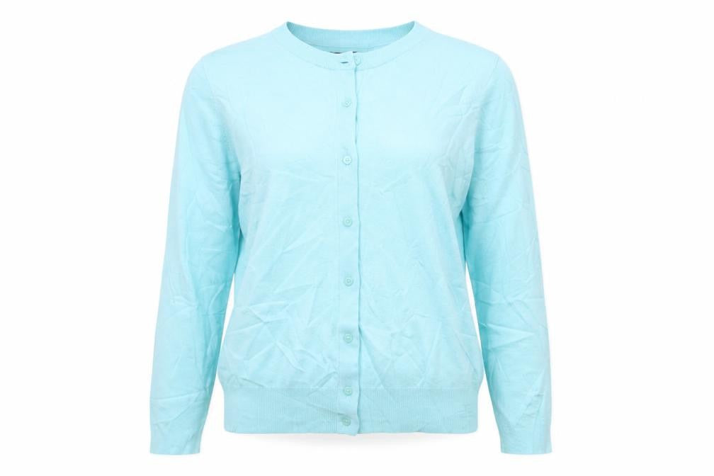 Marks and Spencer Women Blue Size 10 Fine Knit Button Cardigan