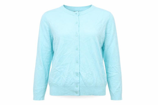 Marks and Spencer Women Blue Size 10 Fine Knit Button Cardigan
