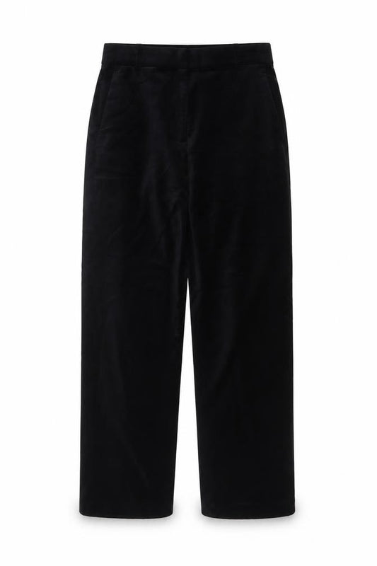 Marks and Spencer Women Black Size 10 Velvet Straight Dress Trousers
