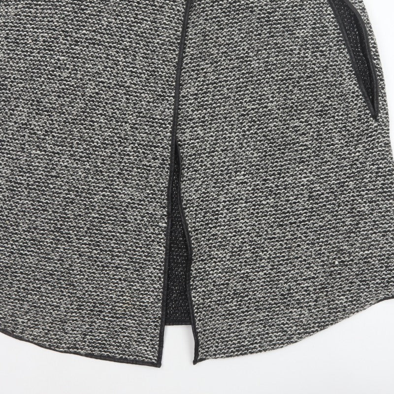 Next Women's Grey Size 14 Knit Collarless Button Pocket Jacket