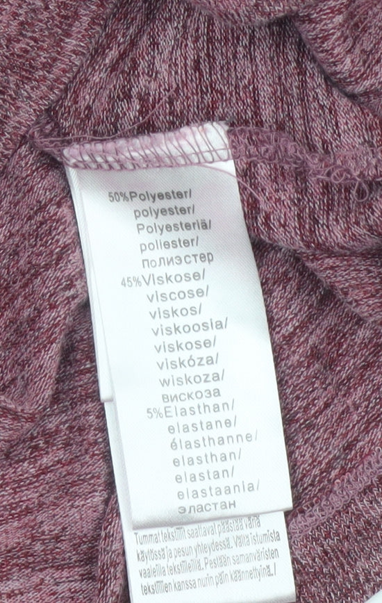 Mona Women Pink UK 20 Basic Knit V-Neck 3/4 Sleeve Stretch Top