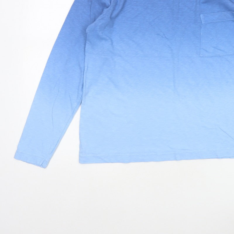 Marks and Spencer Women Blue UK 12 Basic Long Sleeve Pocket T-Shirt
