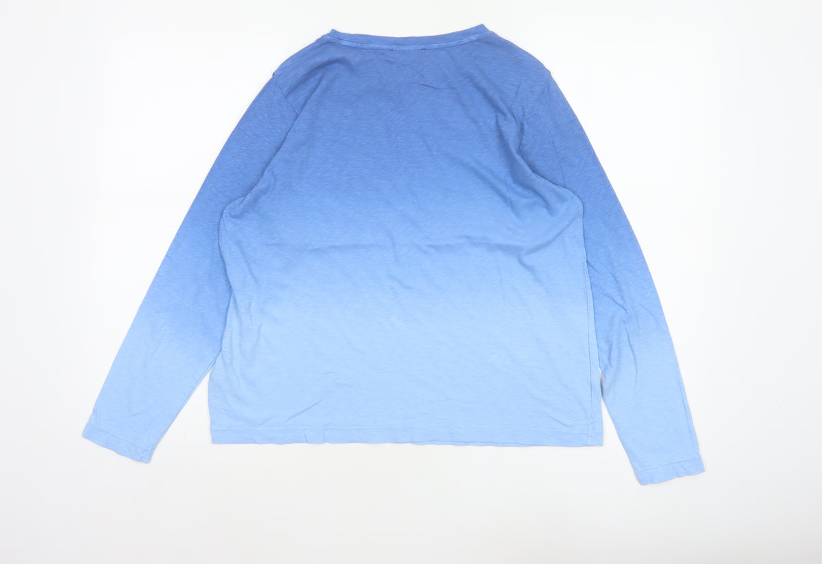 Marks and Spencer Women Blue UK 12 Basic Long Sleeve Pocket T-Shirt