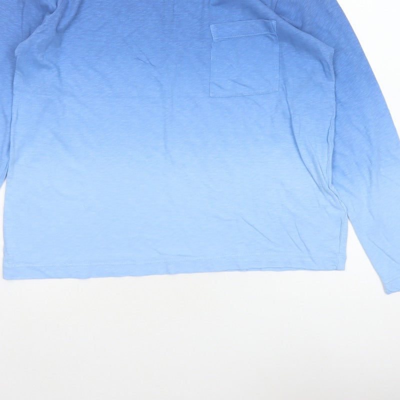 Marks and Spencer Women Blue UK 12 Basic Long Sleeve Pocket T-Shirt
