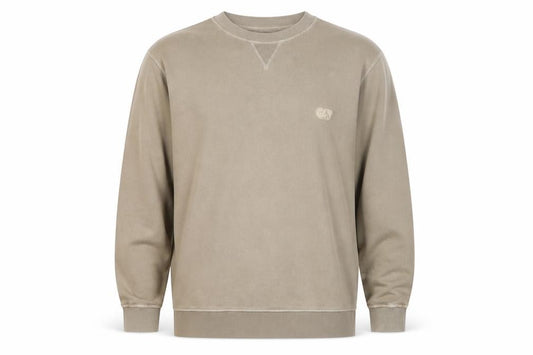 AlphaTauri Men’s Beige XL Crew Neck Logo Pullover Sweatshirt
