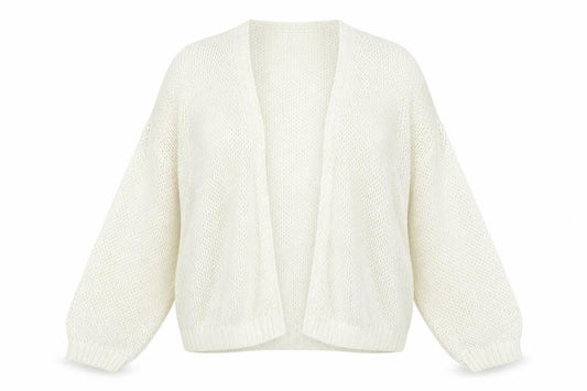 ASOS Design Women Ivory Chunky Knit Open Cardigan UK 12 M