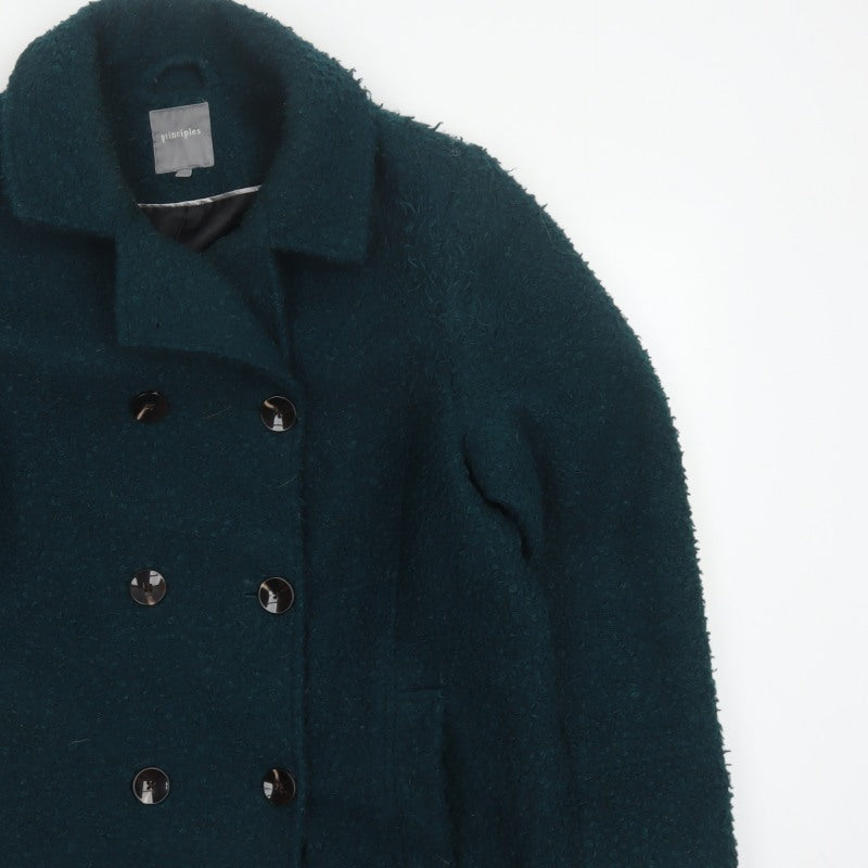 Principles Women’s Green Size 22 Double-Breasted Pea Coat