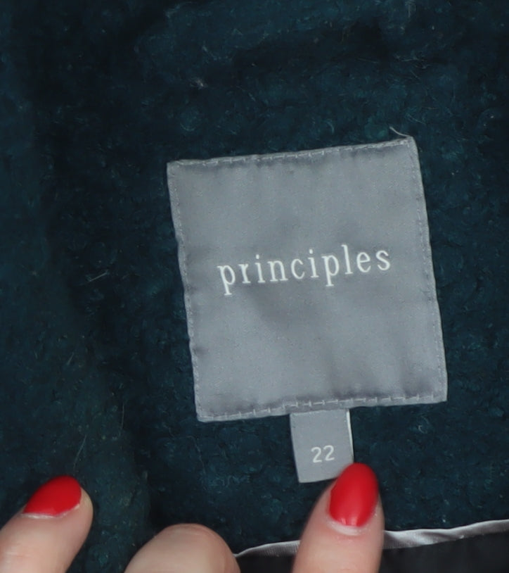 Principles Women’s Green Size 22 Double-Breasted Pea Coat