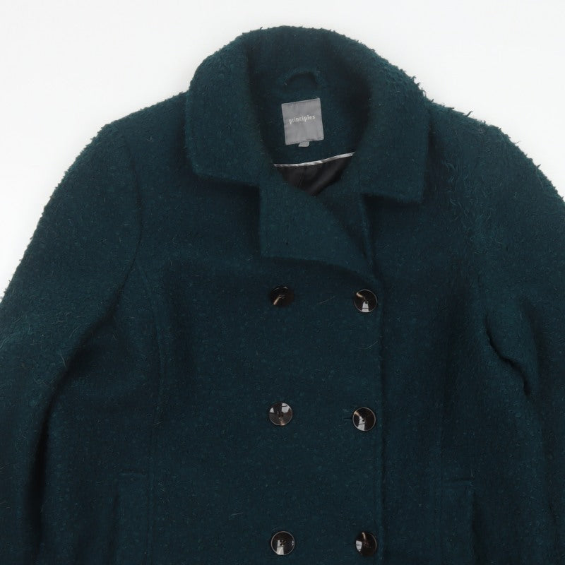 Principles Women’s Green Size 22 Double-Breasted Pea Coat