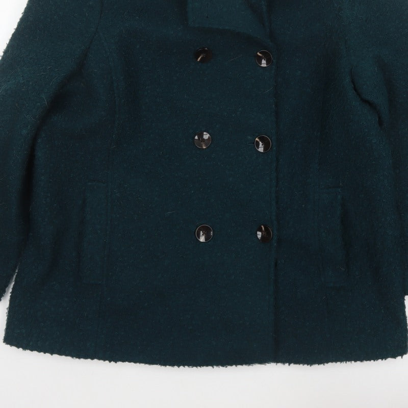Principles Women’s Green Size 22 Double-Breasted Pea Coat