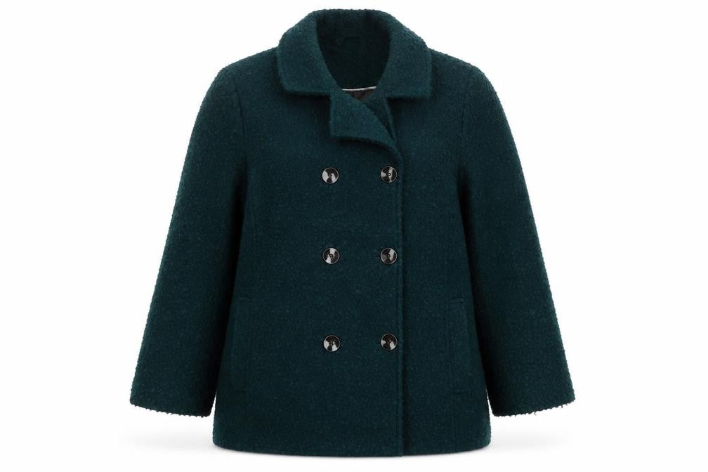 Principles Women’s Green Size 22 Double-Breasted Pea Coat