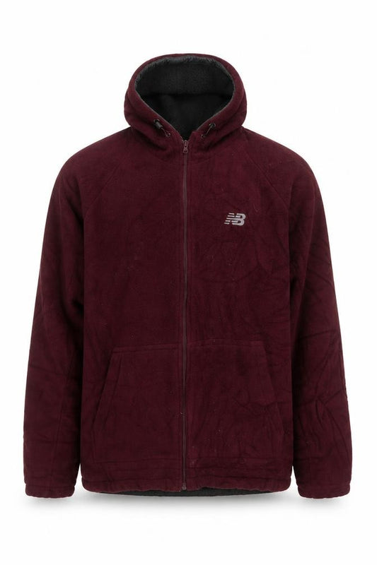 New Balance Men’s Burgundy L Hooded Fleece Full Zip Jacket