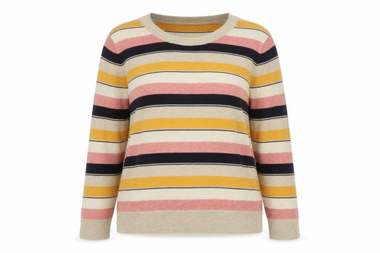 Next Women’s Multicoloured Striped Glitter Knit Jumper UK 16